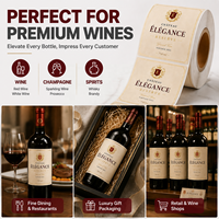 Étiquettes de vin personnalisées de qualité supérieure, papier texturé résistant à l'humidité, gaufrage à chaud en or, autocollants adhésifs pour bouteilles de vin
