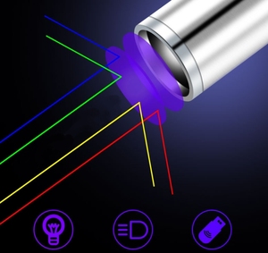 UV 365nm Schwarze Linse Violettes Licht Mini Tragbare Aluminiumlegierung Wasserdichte Stift-Taschenlampe Katzen-Ringwurm Haustier-Urin Währungsdetektor - Product Image 3