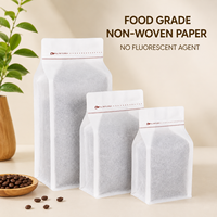 Sachets d'emballage de café refermables de qualité alimentaire supérieure pour grains torréfiés, en papier naturel blanc
