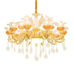 European Style Crystal Chandelier Multi Head E27 <b>LED</b> <b>Light</b> Source Round Shape Home Living Room Bedroom Ceiling <b>Light</b> - Product Image 4