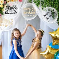 Décorations de ballons Autocollants de ballons Joyeux anniversaire Ballon transparent pour fête d'anniversaire Fournitures intérieures et extérieures