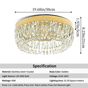 Lustres modernes LED de luxe, longs lustres LED pour la décoration de la maison, luminaires suspendus en cristal K9 - Product Image 3