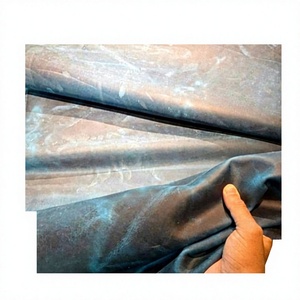 100% Genuine Blue Cowhide Skin Shiny Crunch Glossy <b>Leather</b> <b>Sheet</b> Split Vintage Customized Size Thickness Wind Proof Accessories - Product Image 1