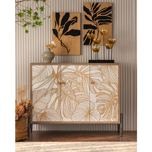 Phong cách cổ điển màu gỗ sideboard trang trại tủ tự chọn tủ tủ gỗ với cửa khắc - Product Image 6