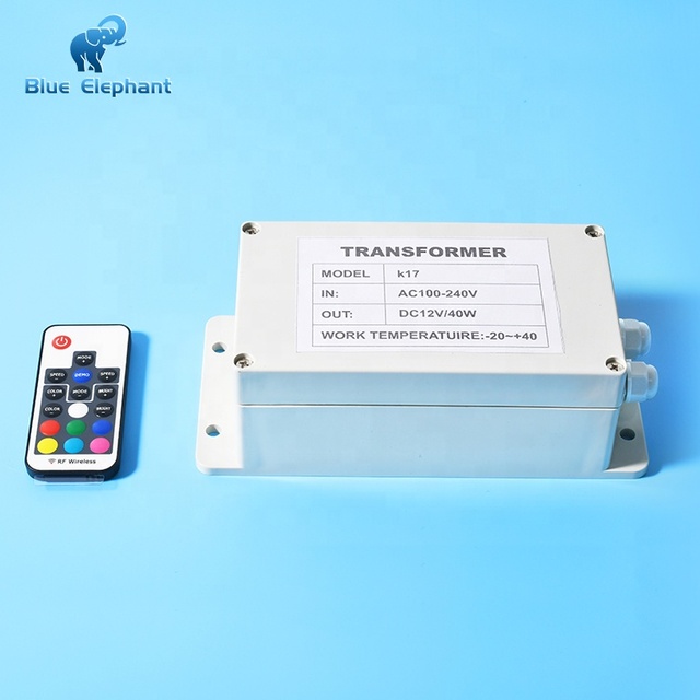 Blue Elephant Ultra-Thin Resin-Filled DC12V RGBW Underwater Swimming Pool Light 24W/60W Silver 12V Transformers Remote Control