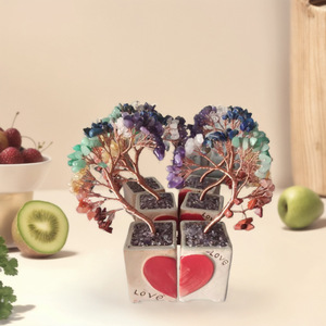 Hand Woven <b>Crystal</b> Heart Shape Money <b>Tree</b> Ornament For Living Room Valentine'S Day Decorations - Product Image 3