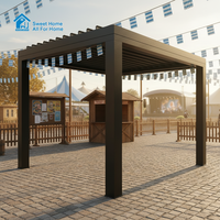 Pergola à lames orientables Sweet Home, motorisée, en aluminium, imperméable, pour patio extérieur, jardin, gazebo, auvent pare-soleil, toit bioclimatique 3x4, facile à monter