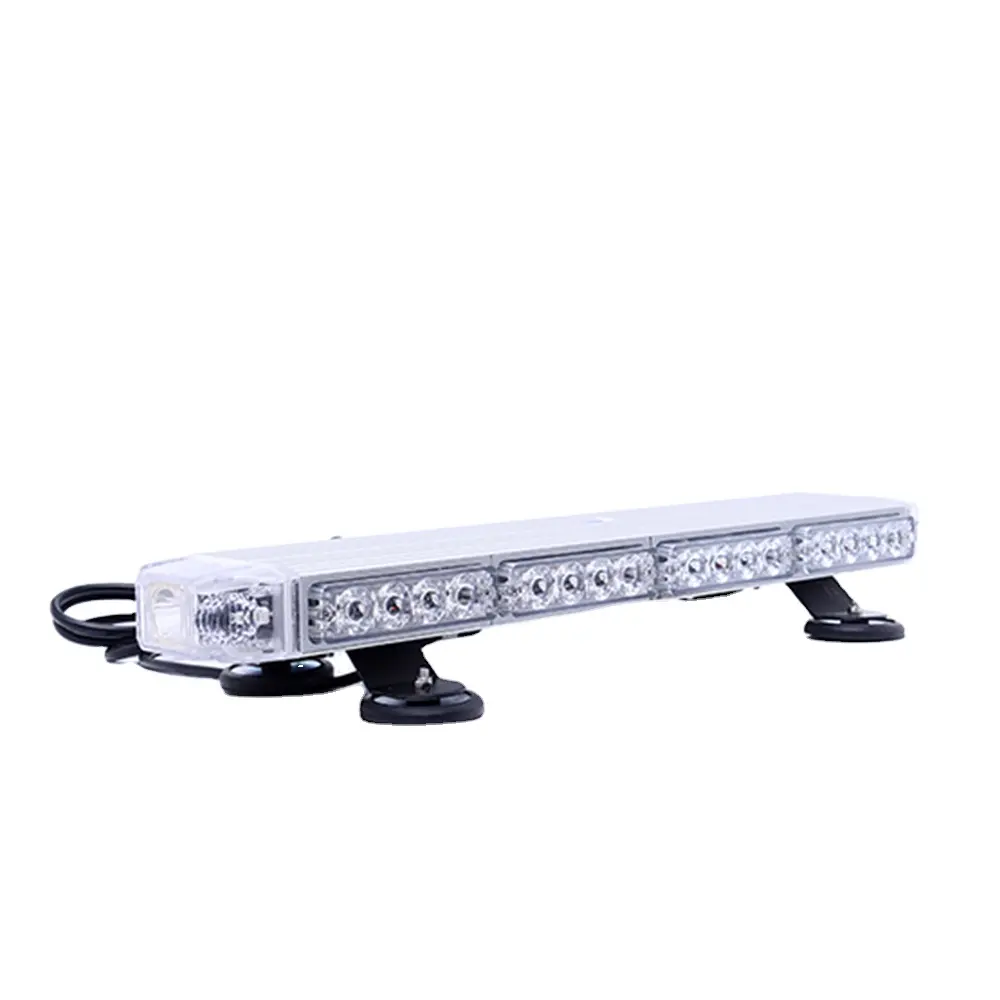 Minibarra estroboscópica LED de emergencia, 1W, 4 LED, 12V de CC, 24V o multivoltio, aluminio plateado o negro, 560mm, 22 pulgadas de largo