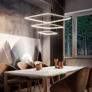 Modern İskandinav minimalist büyük gömülü dikdörtgen tavan aydınlatma avizeler oturma odaları ve yemek odası için