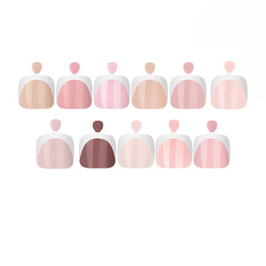 <span class=keywords><strong>Faux</strong></span> ongles de pieds à presser personnalisés avec logo, 120 pièces, brillants, courts, blancs, ronds, couvrants, en acrylique, rose/nude/marron - Product Image 4