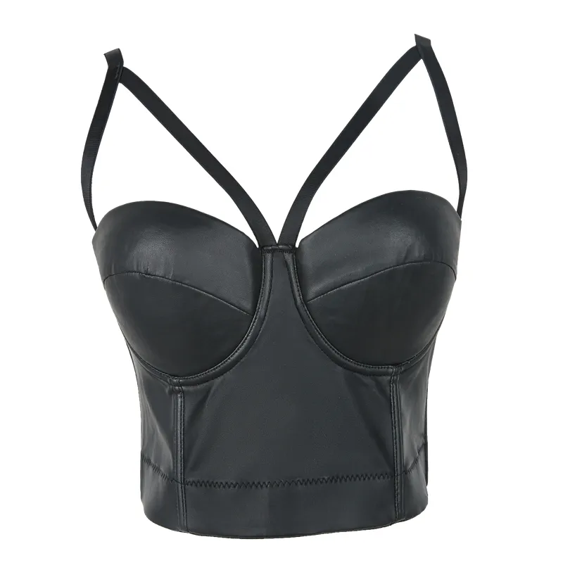 High Quality Leather Corset 2022 New Arrivals Women Fashion Wholesale Sexy Black Leather Corset Top