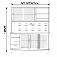 Buffet mural moderne en bois massif de style européen, multifonctionnel, pour vin et thé, armoire de rangement durable pour cuisine et salle à manger