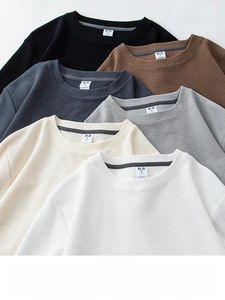 Summer Casual Customized Logo Blank Solid Breathable Knitted 100% Cotton Oversized <b>Waffle</b> Short Sleeve T-<b>shirt</b> - Product Image 2