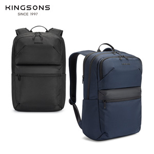 Kingsons Business Backpack 20-35L Water Resistant Laptop <b>Bag</b> For Men Travel Commute Solid Color Black Blue - Product Image 1