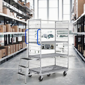 Logistiek Transport Verstelbaar Magazijn Multifunctionele Orderophaaltrolley Met Laddertreden - Product Image 1