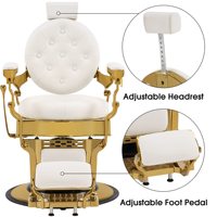 Meubles de barbier de luxe personnalisés en gros de qualité, chaise de salon de coiffure vintage blanche