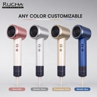 RUCHA Sèche-cheveux professionnel 1300W à ions et haute vitesse, avec diffuseur et embout d’aromathérapie, mini-sèche-cheveux