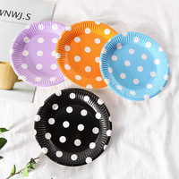 Assiettes en papier jetables de 7 pouces, épaisses, écologiques, multicolores, 3000 pièces, style minimaliste moderne, pour gâteaux et desserts de fête