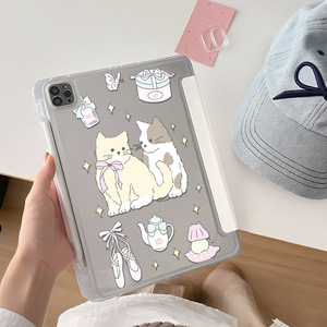 Linda funda para tableta con diseño de dos gatitos, borde plegable en Y, anticaídas, con ranura para lápiz, para iPad Pro de 11 y 13 pulgadas - Product Image 4
