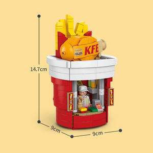 Apprendimento educativo blocchi <span class=keywords><strong>di</strong></span> plastica Art fai da te 402 pz Fast Food 3D assemblaggio Mini casa blocchi - Product Image 6