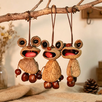 Poupée en bois faite à la main, produit fini, adorable breloque de sac à dos, hochet fruit de guérison, jouet décoratif