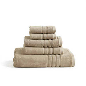 Set di 6 Asciugamani da Bagno in Cotone Tinta Unita, Tessuto Antimicrobico Sostenibile per Adulti, Forma Rettangolare - Product Image 1