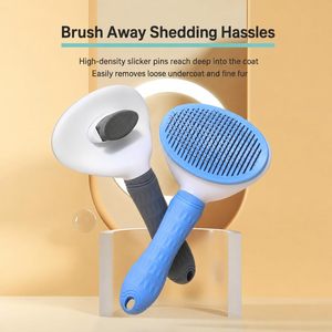 Brosse pour chat et chien à poils longs ou courts, brosse autonettoyante pour l'élimination des poils et le toilettage, peigne pour enlever les poils d'animaux - Product Image 5