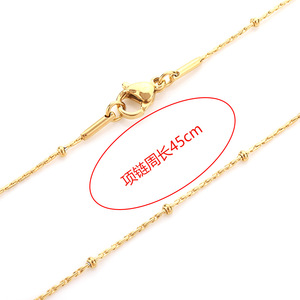 Chaîne en os de serpent, perles en acier inoxydable de 0,9 mm, chaîne claviculaire de 45 cm, collier unisexe, cadeau - Product Image 2