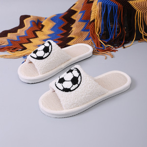 Chaussons d'intérieur en peluche et lin pour hommes et femmes, collection printemps-automne, vente chaude, directement de l'usine - Product Image 1