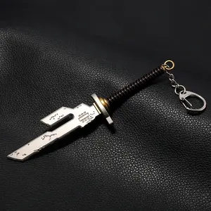 Gantungan kunci liontin Model pedang Anime Jujutsu Kasen Fushiguro Nanami Kento senjata gantungan kunci untuk wanita pria