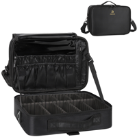 Grande trousse de maquillage Relavel avec séparateurs en plastique, lavable et facile à nettoyer, sac de maquillage professionnel pour artiste maquilleur