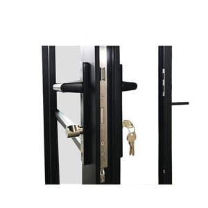 Portes en aluminium à double vitrage noires personnalisées à faible émissivité Portes en aluminium à rupture <span class=keywords><strong>thermique</strong></span> <span class=keywords><strong>Porte</strong></span> à charnière ignifuge extérieure - Product Image 6