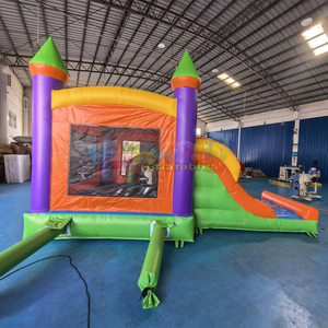 Party jumpers kids jumping bouncer <b>inflatable</b> rainbow castle combo bounce house with slide - Product Image 2