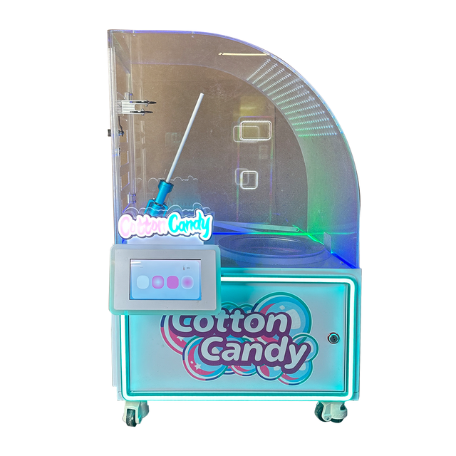 Mini Cotton Candy Vending Machine Portable Fully Automatic Sugar Cotton Candy Floss with QR Code Only for Small Business