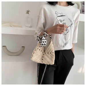 <span class=keywords><strong>Sac</strong></span> à main en laine, petit <span class=keywords><strong>sac</strong></span> à bandoulière, fermeture crochet, nœud papillon, tricot fil - Product Image 3