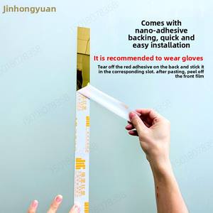 Самоклеящиеся металлические плоские полосы из нержавеющей стали зеркальные розовые черные титановые края холоднокатаные декоративные линии для резки на заказ - Product Image 3