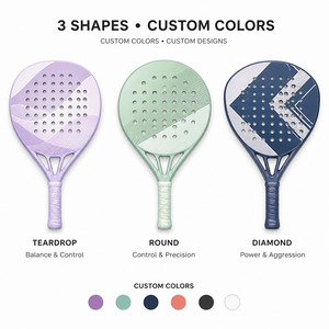 Racchetta da Padel in Fibra di Carbonio 12K, Nucleo EVA 38mm, Multi-Throat e 3 Forme, Stampa Personalizzata Viola Pastello a Onde - Product Image 6