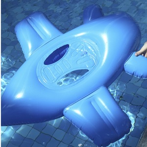 Flotador Inflable de Avión Azul 80x65cm Diseño de Dibujos Animados para Niños, Juego Acuático - Product Image 3