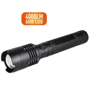 Zoom able Aluminium High Power led flashlight Rechargeable Led flashlight with power bank