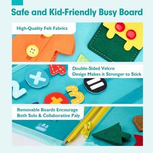Tablero de Actividades de Fieltro para Niños Pequeños, Actividades Educativas Tempranas para Preescolares con Actividades de Vida Cotidiana - Product Image 6