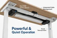Escritorio Eléctrico de Altura Ajustable de 3 Etapas, Resistente, con Motor Dual Oculto, Estable, Ergonómico, Mesa para Trabajar de Pie o Sentado, Estación de Trabajo de Oficina