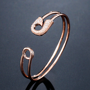 RAKOL BP2146 Newest Mirco Zircon Cuff <b>Bangle</b> 2020 Real Gold Plated High Quality <b>Copper</b> <b>Bangle</b> Jewelry - Product Image 4