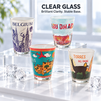 Fabricants de verres souvenirs transparents vierges en métal, petits, pour vin, whisky, bière, avec impression personnalisée au design belge