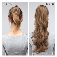 Extensions de cheveux synthétiques premium invisibles à clipser, résistantes à la chaleur, pour queues de cheval à enrouler – Vente en gros