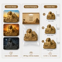 3D Harz Ägypten Gizeh Sphinx Kühlschrankmagnet Große Pyramide Kairo Souvenir Reisegeschenk Handbemalte Steintextur Kundenspezifisch OEM