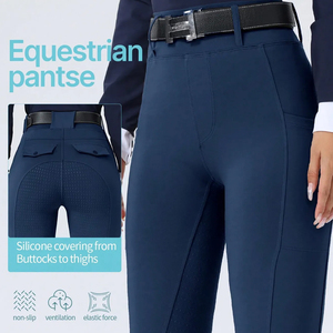 Collants <span class=keywords><strong>d</strong></span>'équitation pour femmes extensibles dans les 4 sens, culottes <span class=keywords><strong>d</strong></span>'équitation pour femmes, pantalons <span class=keywords><strong>d</strong></span>'équitation pour le saut <span class=keywords><strong>d</strong></span>'obstacles - Product Image 4