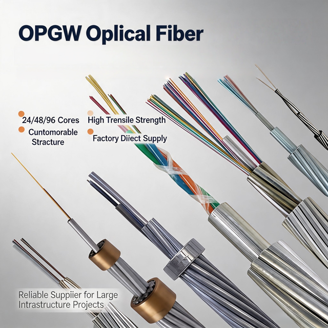 OPGW Fiber Optic Cable 24 Core Single Mode G.652D 50-250mm2 Overhead Transmission Line IEEE 1138 IEC 60794