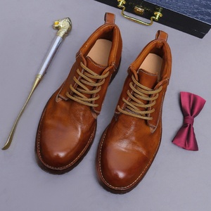 Botas Retro de Cuero Genuino para Hombre, con Costuras Goodyear, Diseño Duradero en el Tobillo, con Cierre de Cordones y Aumento de Altura, para Invierno - Product Image 6