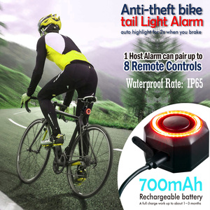 <span class=keywords><strong>Feu</strong></span> <span class=keywords><strong>arrière</strong></span> de vélo rechargeable par USB, lampe de vélo <span class=keywords><strong>arrière</strong></span>, alarme antivol, batterie facile à installer, Fietsachterlicht, motos, vélos - Product Image 2
