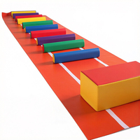 Ensemble d'obstacles colorés en mousse souple pour sauter, courir et équilibrer, antidérapant en cuir PU, portable et léger, jouet d'entraînement motricité globale pour enfants, personnalisable